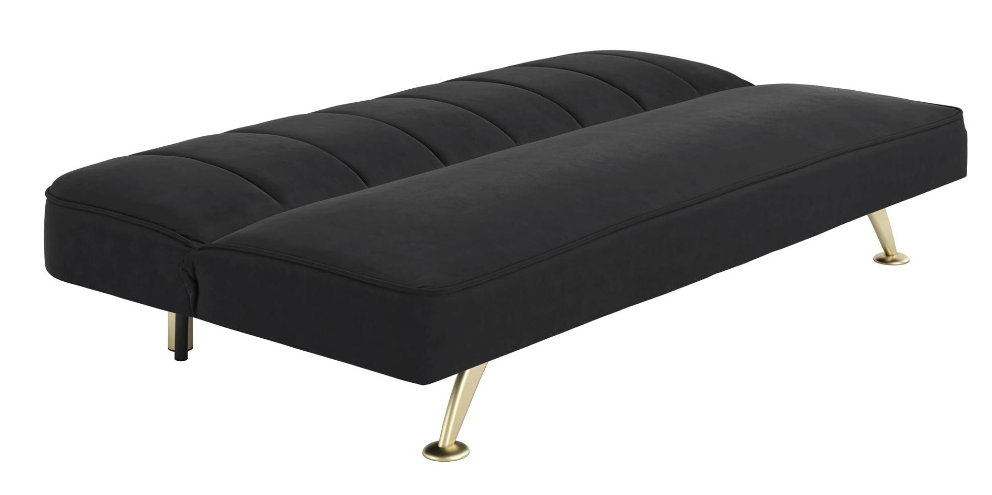 Product photograph of Burlington Black And Brushed Gold Velvet Fabric Sofa Bed from Choice Furniture Superstore.